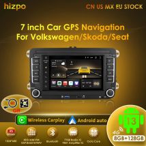 Hizpo 7 "Android Autoradio GPS 4G WiFi DSP Carplay Per VW/Volkswagen Skoda Octavia Golf 5 6 Touran Passat B6 Polo Jetta 2 Din