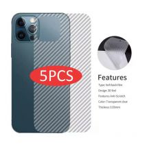 5PCS Back Film For IPhone 12 Mini XS MAX Protective Film For iphone 15 14 13 12 11 17Pro Max 16Plus Transparent Carbon Fiber