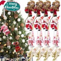 Nette Santa Claus Puppe Mit Klettern Seil Weihnachten Anhänger Haushalt Wand Fenster Weihnachten Baum Dekorationen Neue Jahr Party Ornamente