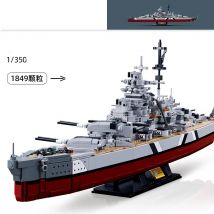 WW2 Military Kriegsschiffe KM Bismarck Schlacht Sammlung Bausteine Weltkrieg 2 II Bricks Classic Modell Kinder Weihnachten Spielzeug