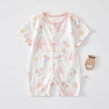 Neugeborenen Baby Sommer Onesie Reine Baumwolle Kleidung Jungen Mädchen Nette Gedruckt Kurzarm Romper Infant Loungewear Trend