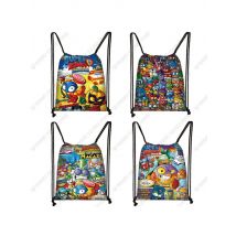 Cartoon Super Zings Print Drawstring Bag Boys Girls Storage Bags Teenager Casual Backpack Kids Bookbag Gift