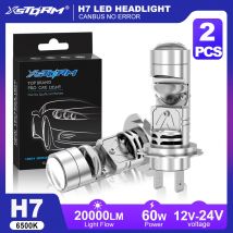 XSTORM H7 LED Projector Headlight 20000LM 60W Lens Projector Headlight H4 Light Bulbs for Car Turbo Lamp Motorcycle Headlamp