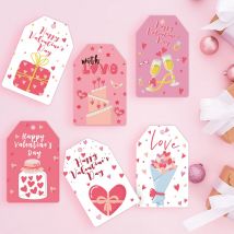48 Stück Papieranhänger zum Valentinstag „I Love You“-Hängeetiketten für Valentinstag, Hochzeit, Party, Dekoration, Geschenke, Verpackungszubehör