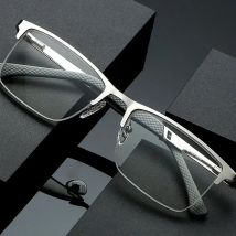 Men Reading Glasses Business Presbyopia Glasses Metal Frame Anti Blue Light Eyeglasses Unisex Clear Glasses