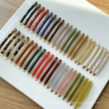 France basic word clip ~ Korea France color jelly fringe clip, side broken hair clip hair accessories simple Fashion