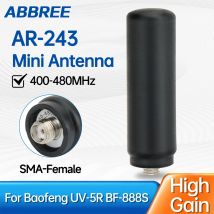 ABBREE AR-243 Mini Antenna SMA-Femmina UHF 400-480 MHz ad alto guadagno per Baofeng Ham Radio BF-888S UV-5R UV-32 QUANSHENG UV-K5 K5(8)