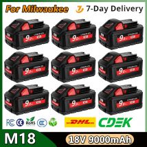 18 V 9,0 Ah für Milwaukee M18 Akku 9000 mAh 15-Zellen Li-Ion Akku 48-11-1815 48-11-1850 Ersatz Barrtey