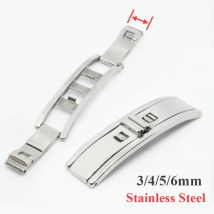 Fibbia per orologio a farfalla 3mm 4mm 5mm 6mm Chiusura pieghevole a doppia trazione in acciaio inossidabile Bottoni per cinturino Fibbie per cinturino