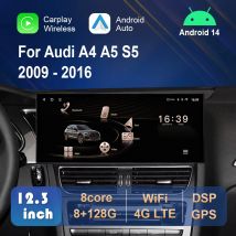 Pantalla QLED para Audi A4 A5 S5 2009 - 2016 pantalla táctil inalámbrica Carplay HD Android 14 reproductor de vídeo de Radio Multimedia para coche