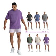 Amerikanischen Stil Retro Schwergewicht Einfarbig Kurzarm T-shirt Männer Frauen Sommer Straße Trendy Gewaschen Alte Übergroße Kleidung