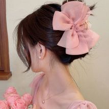 Haimeikang Mesh Bogen Haar Klaue Koreanische Sommer Pferdeschwanz Haarnadel Haar Clips Für Frauen Einfarbig Haar Krabben Haar Zubehör