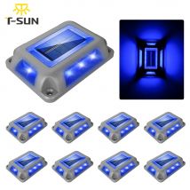 8PC Blau Licht Solar Licht Outdoor Solar Straße Licht Rasen Lampe Garten Decor Vergraben Treppen Lampe Unterirdischen Terrassendielen lampy Solarne