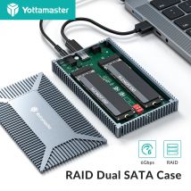 Yotta master Dual Bay Sata Raid Gehäuse 10 Gbit/s m.2 ngff Sata SSD Fall USB C externe Festplatte Gehäuse Unterstützung 4TB Raid-Modus