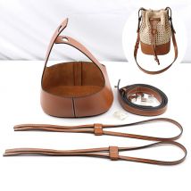 Mikrofaser Leder Stricken Häkeln Tasche Untere Basis Handtasche Schulter Gurt Hohl Kordelzug Tasche Material für DIY Eimer Taschen