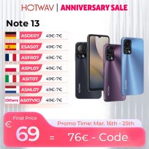 HOTWAV Nota 13 Telefono cellulare 6.6 ''HD + Display 90Hz 4GB 128GB Octa-Core Smartphone 50MP 5160mAh Android 13 Cellulare