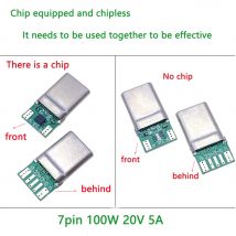 7pin USB 3.1 TYPE-C Male Plug Connector Soldering Data line parts For Notebook PD 100W  20V 5A current high power Charge Cable