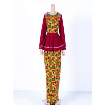 2 Pieces Set Women Outfit Traditional African Clothing Women Party Dress Skirts Custom Made Dashiki Tops + Skirts WY8780