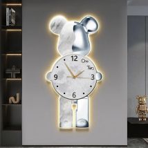 Moderne Licht Wanduhr Bär Große Led Uhren Wand Wohnkultur Kristall Stille Wand Uhr Innen Lampe Wohnzimmer Dekoration