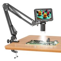 Microscopio digitale flessibile con microscopio per saldatura con schermo IPS da 5 pollici con braccio flessibile Microscopio a moneta 1000X per PCB, piante, monete