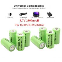 2-20PCS 2800mAh CR123A Akku 3,7V Li-Ion 16340 Batterien für LED Taschenlampe Reise 16340 CR123A Batterie