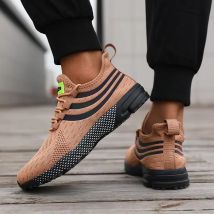 Herren-Wander-Mesh-Schuhe, hochwertige, schnell trocknende, leichte, flache Schuhe im Freien, Laufen, Sport, Fitnessstudio, Training, Schnür-Sneaker