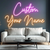 Insegna al neon dimmerabile USB personalizzata a due linee con il tuo nome Illuminazione decorativa artistica unica per l'arredamento della camera da letto di compleanno di anniversario di matrimonio
