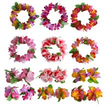 Hawaii Party Leis Blumenkranz Girlande Hawaiianisches Stirnband Armband Torpil Hawai Floral Bauernhaus Zubehör und Requisiten Dekor