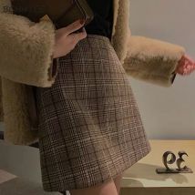 Röcke Frauen Plaid Koreanischen Stil Casual Alle-spiel Mit Hoher Taille Mujer Frühling-herbst Komfortable Studenten Club Weibliche harajuku