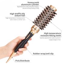 Salon runder Kamm lockige Haar rollen Bürste 4 Größen Haar Locken wickler Eber Borste Fass Haar Locken bürste Friseur Styling-Werkzeuge