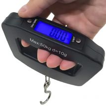 Waga bagażowa cyfrowa 50kg/10g, elektroniczna, przenośna, do walizek, z podświetleniem, elektroniczna waga podróżna wisząca.