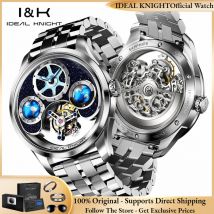 IDEAL KNIGHT 6805 Tourbillon Uhr Hohe Luxus Männer Automatische Mechanische Uhr Top Marke Original Männer Uhr Offizielle Echte