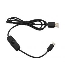 NEUESTE 1 m Universal-USB-Typ-C-Ladekabel mit EIN/AUS-Schalter für Raspberry Pi 4 Android-Handy