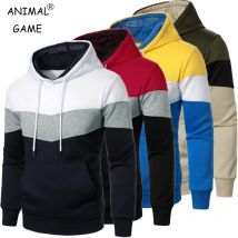 Herbst Langarm Mit Kapuze Pullover Winter Warme Spiel Farbe Sweatshirts Casual Streetwear Outdoor Sport Trainingsanzug Männer