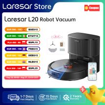 Laresar L20 Robot Aspirador con Succión de 5000Pa, Navegación LDS, Estación de Autovaciado, Control Inteligente por APP para Limpiar Suelos y Alfombras  "