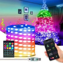 Traumfarbene Weihnachtsbeleuchtung RGBIC LED-Lichterkette BlueTooth App-Steuerung Musik Sync Wasserdichter USB-Stecker Smart Fairy String Lampe
