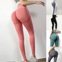 Leggings elastici a vita alta Pantaloni sportivi slim push up ad asciugatura rapida Donna Fitness Donna che corrono Leggings senza cuciture Palestra Jogging