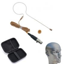 Colore marrone chiaro MX153 orecchio appeso auricolare microfono per Shure ULX SLX UR1 BLX SVX UR4D UR4S U1 Wirelss BodyPack custodia con cerniera 4 pin