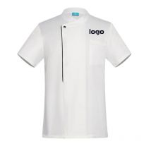 Kochkleidung, individuelles Logo, kostenloser Druck, Herren-Kochjacke, kurze Ärmel, Koch-T-Shirt, atmungsaktive Küchenarbeitsuniformen