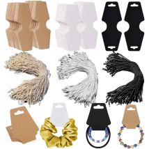 100 stücke Falten Hängen Tag Karton Hängen Seil Ornamente Zubehör Lagerung Haar Seil Armband Verpackung Karte Nähen TMZ