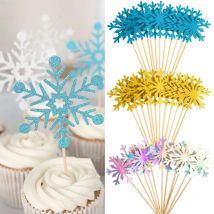 12/24 stücke Schneeflocke Cupcake Topper Weihnachten Winter Geburtstag Kuchen Topper Baby Dusche Hochzeit Party Kuchen Dekoration Weihnachten Liefert