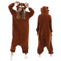 Extra Large180-200cm orso tutina adulti uomo animale pigiama in pile donna Halloween Costume Cosplay marrone procione Kigurumi