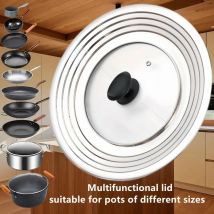 Coperchio universale in acciaio inossidabile per pentola e padella Coperchio per padella Copri pentola adatto per pentole da 8,66-11, pollici Coperchio per padella con manopola