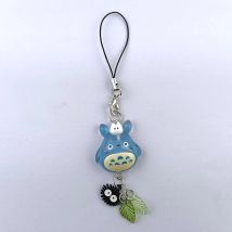 Portachiavi Kawaii Blu con Animali Totoro e Soot Sprite, Ciondolo Cosplay Anime Gatto della Foresta, Accessori Fatti a Mano, Regalo Y2K