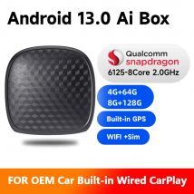 CarPlay Ai Box 8 + 128G Android 13 Wireless Carplay Android Auto QCM6125 CPU a 8 core 4G LTE per VW Audi Kia Fiat