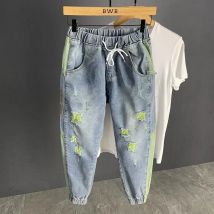 Herren jeans gebrochene kurze Hose mit Löchern Mann Cowboy hose zerrissen Harem zerrissen Frühling Herbst Sommer gestapelt plus Größe gewaschen