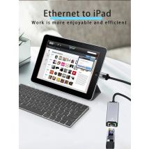 AIRSKY RJ45 Lightning to Ethernet Adapter for Apple IPhone Ipad PD Fast Charger 1000M Type C USB A Mobile Game Gray Blue Pink