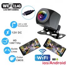 Samochodowa kamera cofania Wifi HD 170 stopni Bezprzewodowa wodoodporna kamera cofania Wifi 12V 24V dla Androida Ios