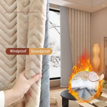 Schalldichter Verdunkelungsvorhang für Wohnzimmer, winddichte Fenstervorhänge, warme Winterisierung, Vorhänge für kaltes Wetter, für Schlafzimmer, Winter