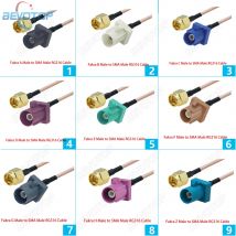 RG316 Kabel Fakra A/B/C/D/E/F/G/H/I/K/Z Złącze męskie na męskie SMA Przedłużacz anteny samochodowej GPS Przedłużacz koncentryczny RF Pigtail
